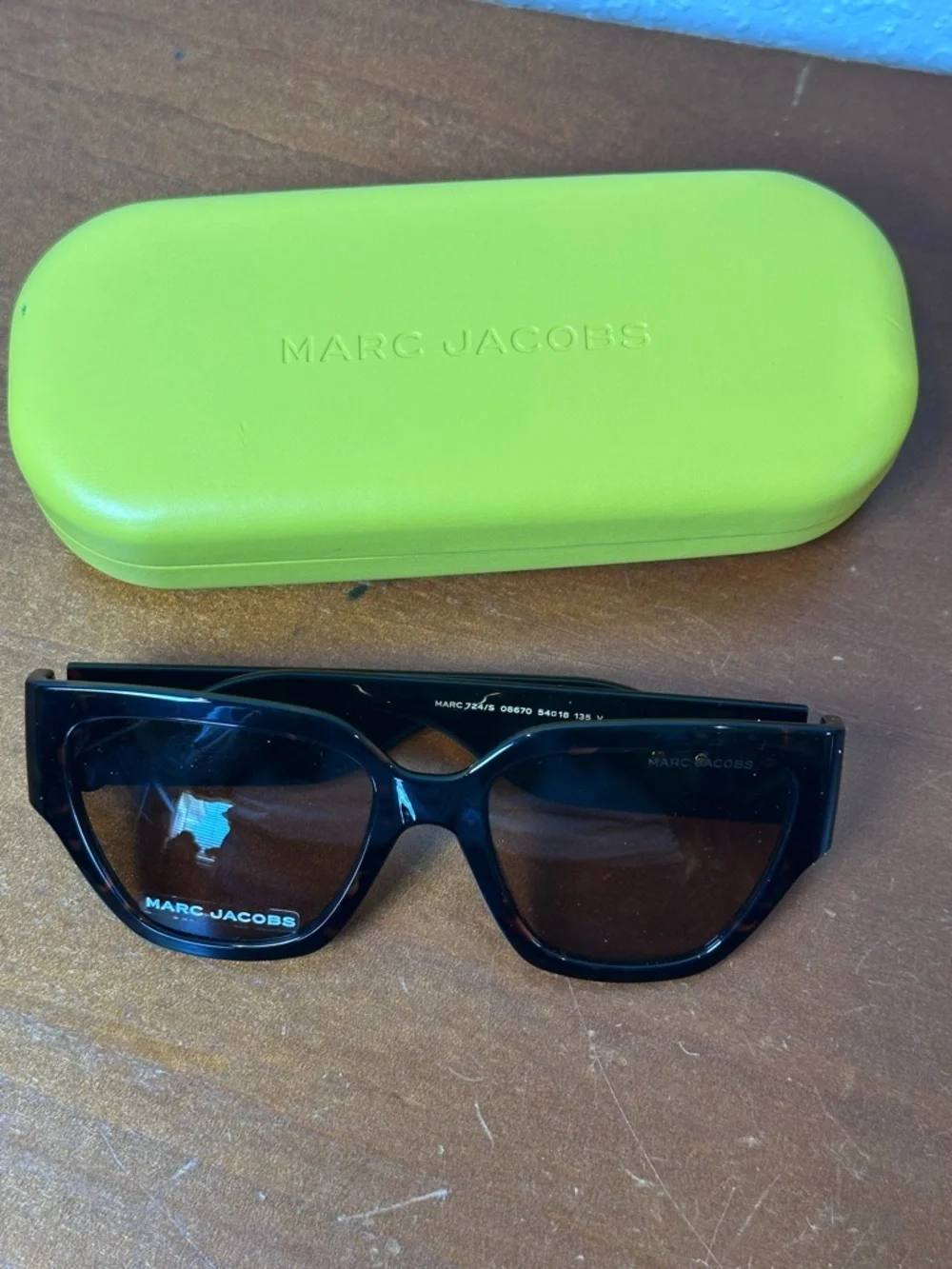 Marc Jacobs Black Sunglasses with Bright Yellow Case